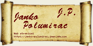 Janko Polumirac vizit kartica